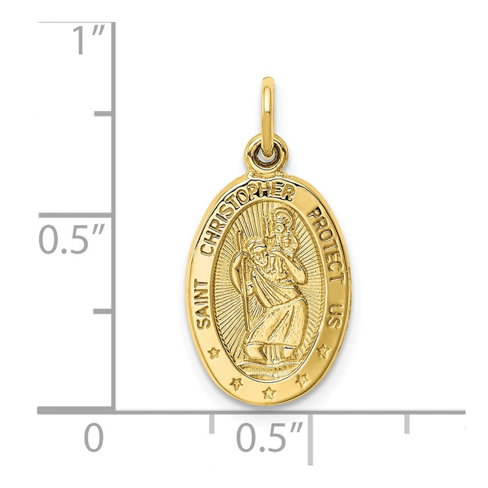 10K Gelbgold Saint Christopher Medaille Charm