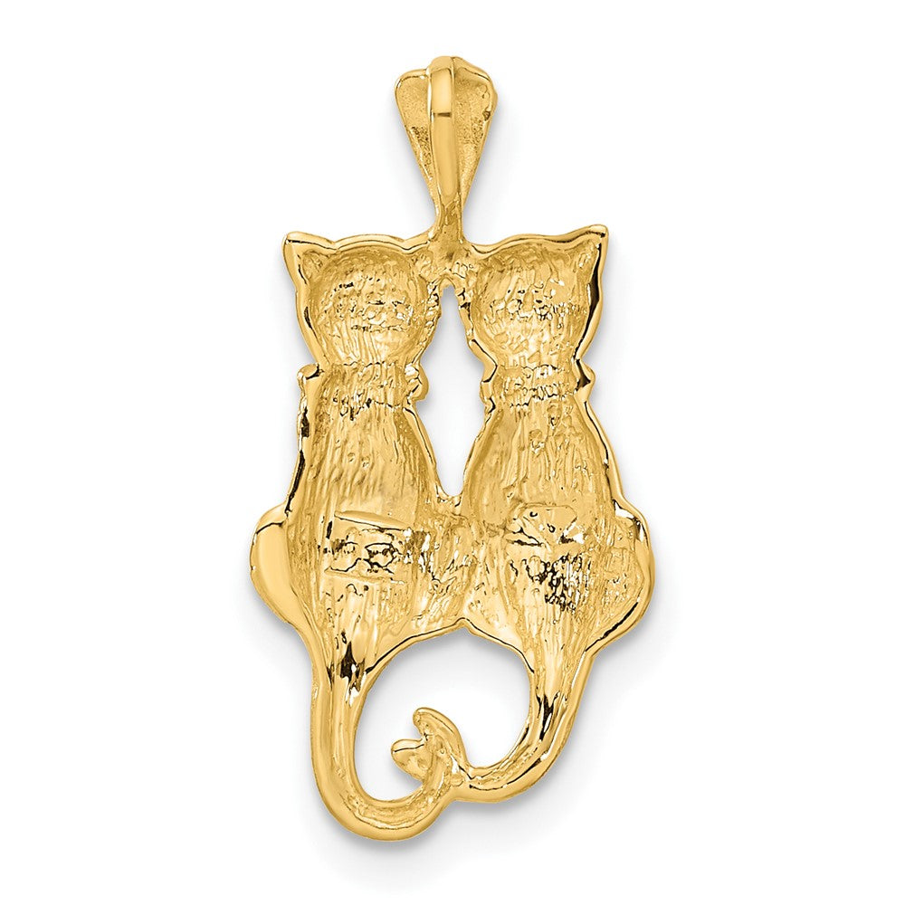 10K Gelbgold Satiniert & Poliert Cats Anhänger