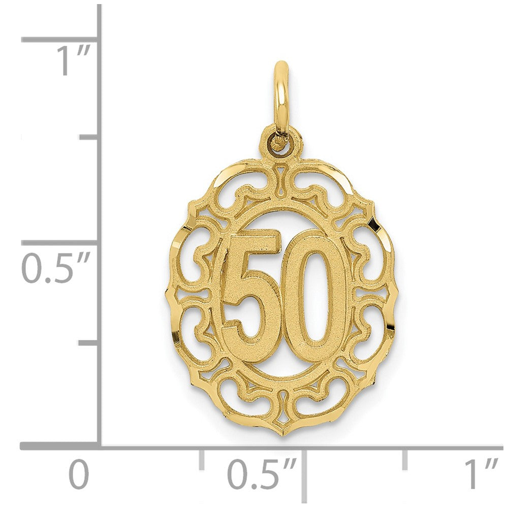10K Gelbgold #50 in Oval Anhänger