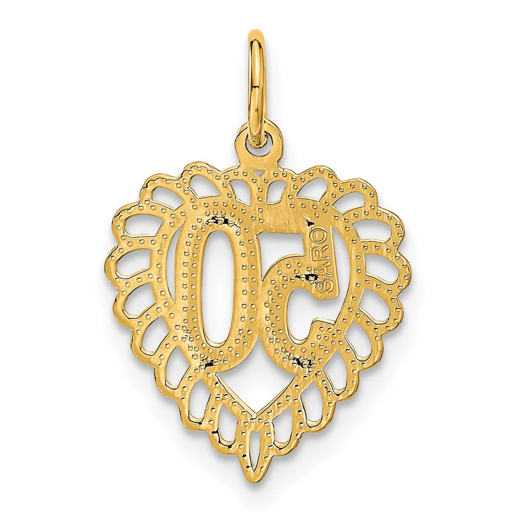 10K Gelbgold 50 in Herz Charm