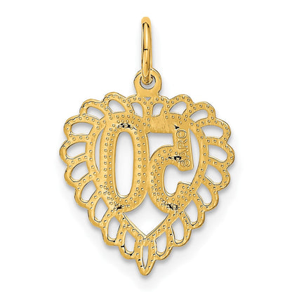 10K Gelbgold 50 in Herz Charm