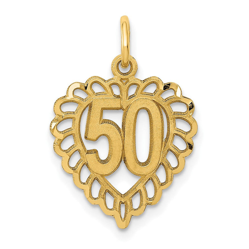 10K Gelbgold 50 in Herz Charm