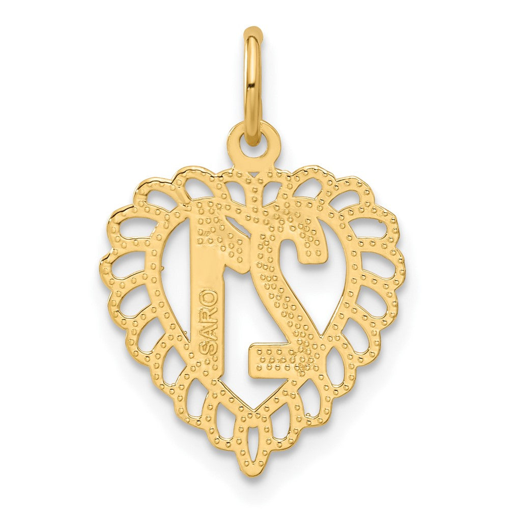 10K Gelbgold 21 in Herz Charm