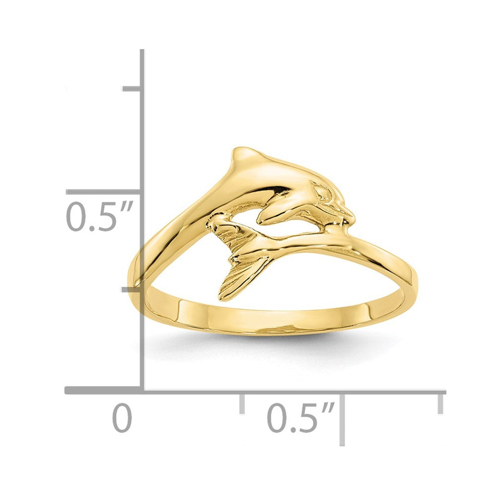 10K Gelbgold Delfin Ring