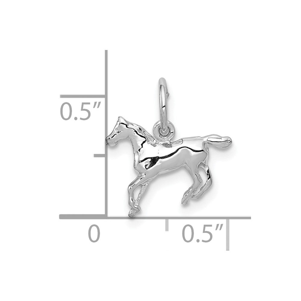10K Weißgold Pferd Charm