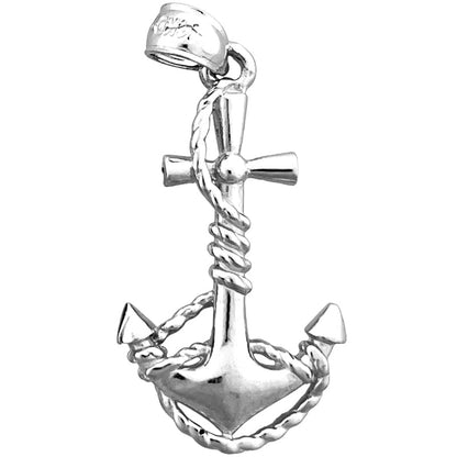 14K Gold 3D Nautikanker mit Seil-Anhänger