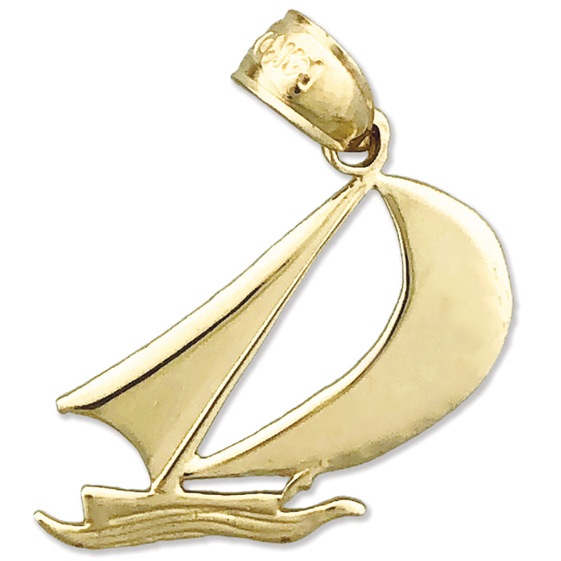 14K Gold Mini-Segelboot-Charm