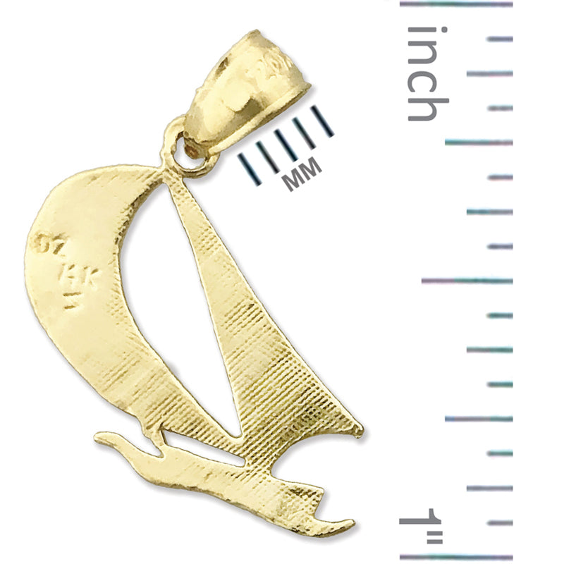 14K Gold Mini-Segelboot-Charm