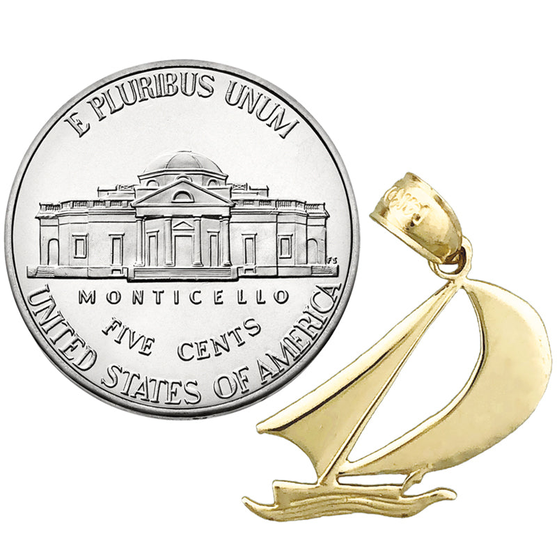 14K Gold Mini-Segelboot-Charm