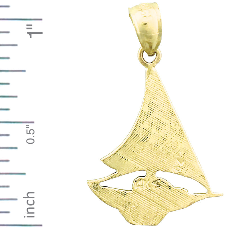 14K Gold Anhänger Segelboot