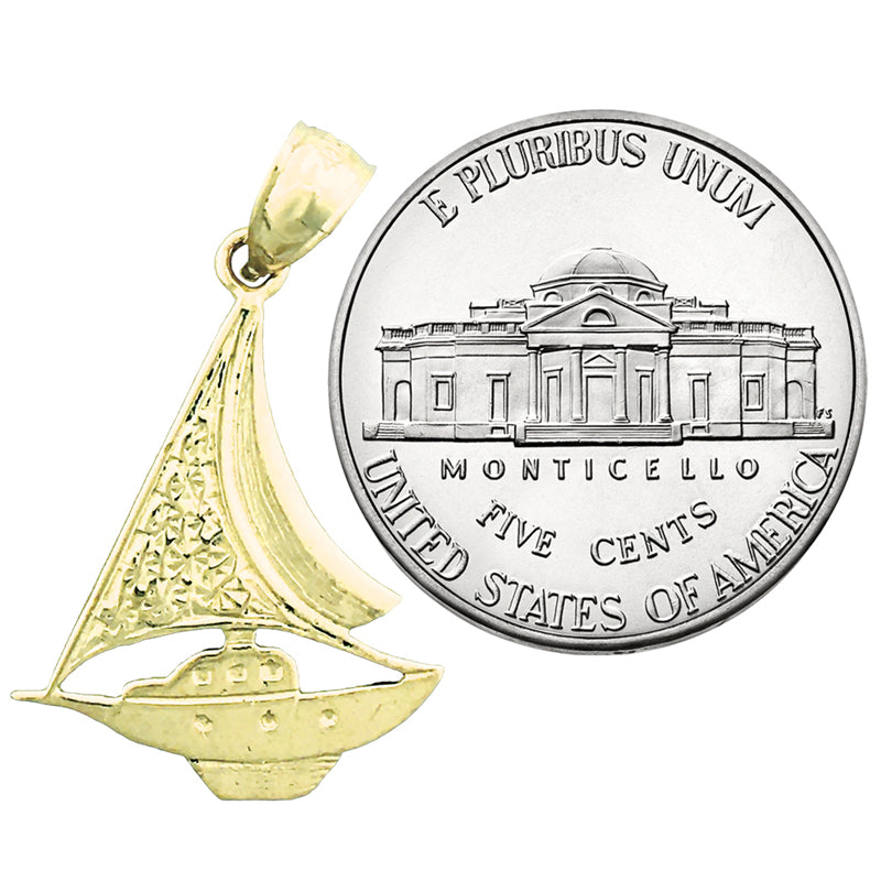 14K Gold Anhänger Segelboot