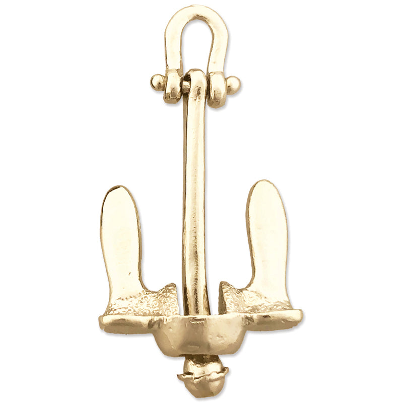 14K Gold 36MM 3D Schiffsanker-Anhänger