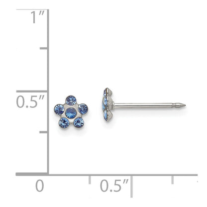 Edelstahl Inverness Blau Kristall Ohrstecker