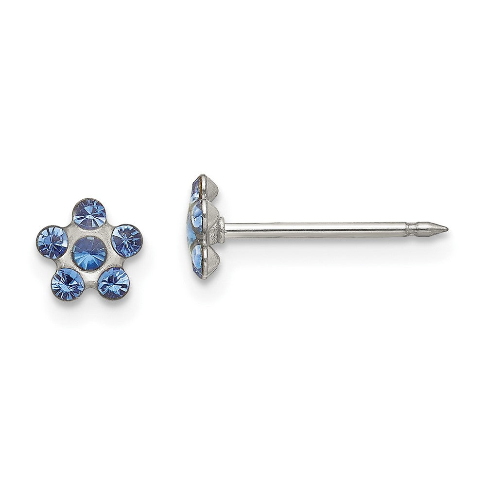 Edelstahl Inverness Blau Kristall Ohrstecker