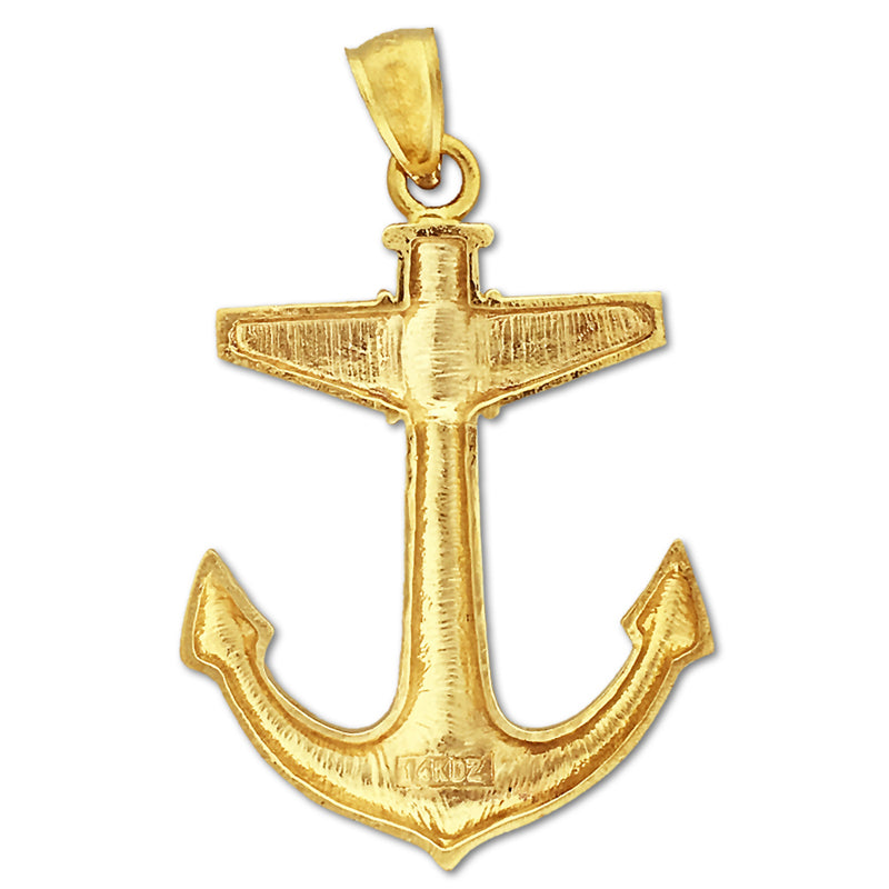 14K Gold Marine-Anker-Anhänger
