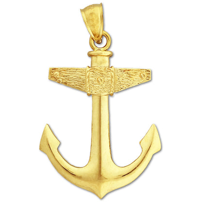 14K Gold Marine-Anker-Anhänger