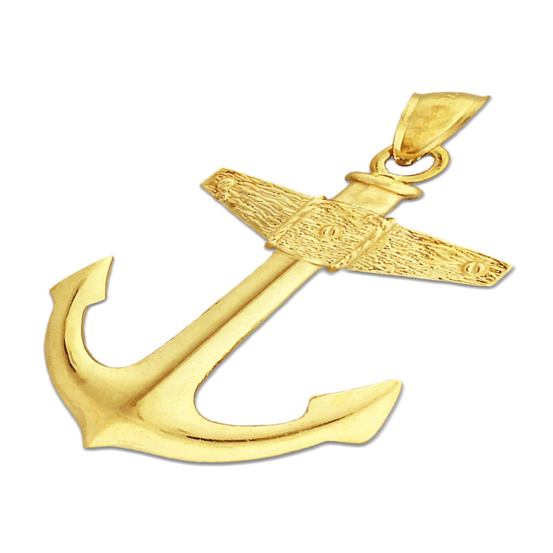 14K Gold Marine-Anker-Anhänger