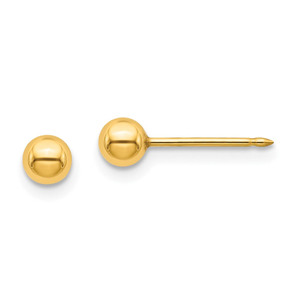 Edelstahl Inverness 24K Vergoldet 4mm Kugel Ohrstecker