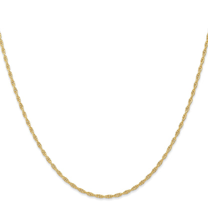 14K Gelbgold Carded 1.55mm Ankerkette Kordel mit Federring Verschluss Halskette