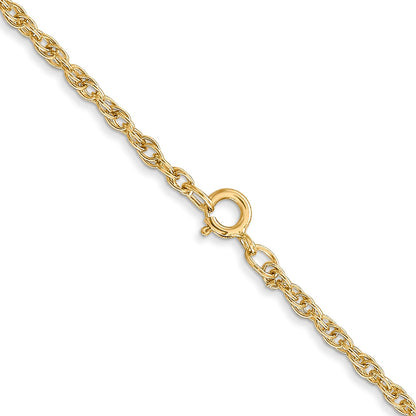 14K Gelbgold Carded 1.55mm Ankerkette Kordel mit Federring Verschluss Halskette