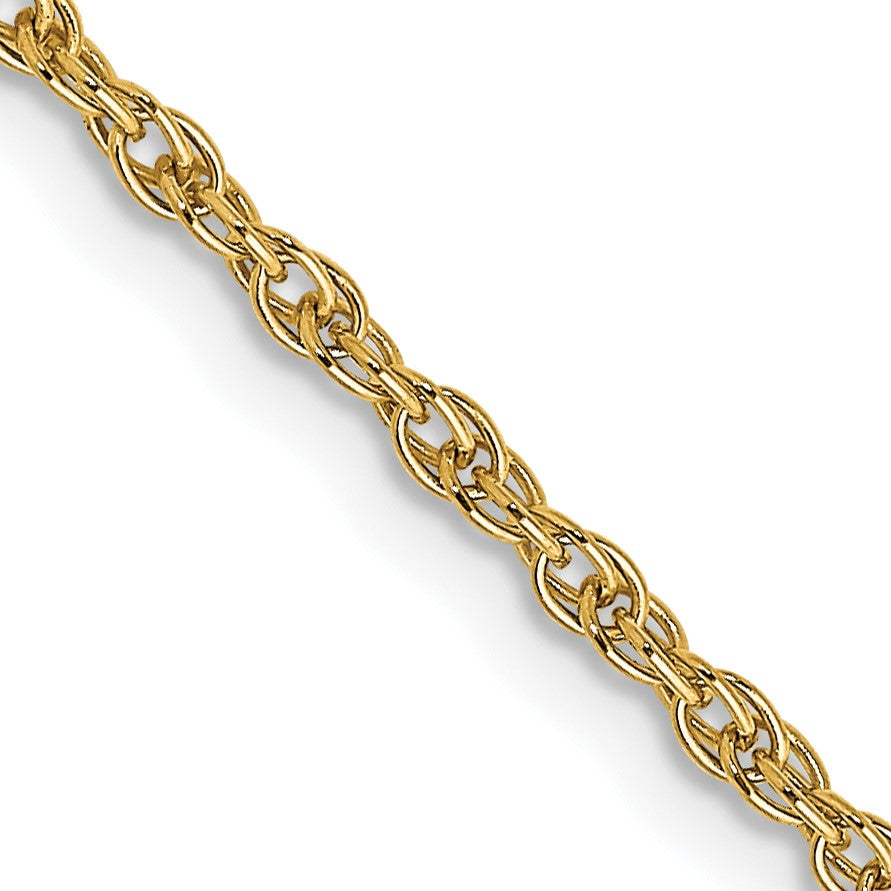 14K Gelbgold Carded 1.55mm Ankerkette Kordel mit Federring Verschluss Halskette