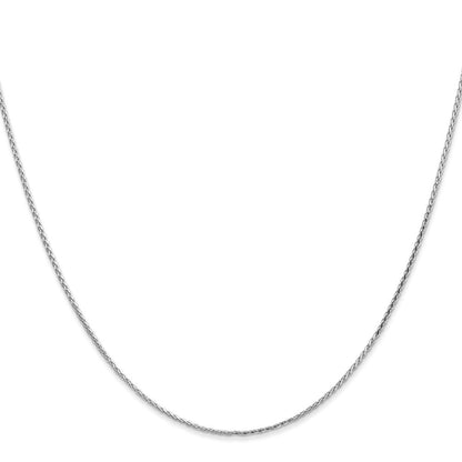 14K Weißgold 1.0mm Diamantiert Weizen Halskette