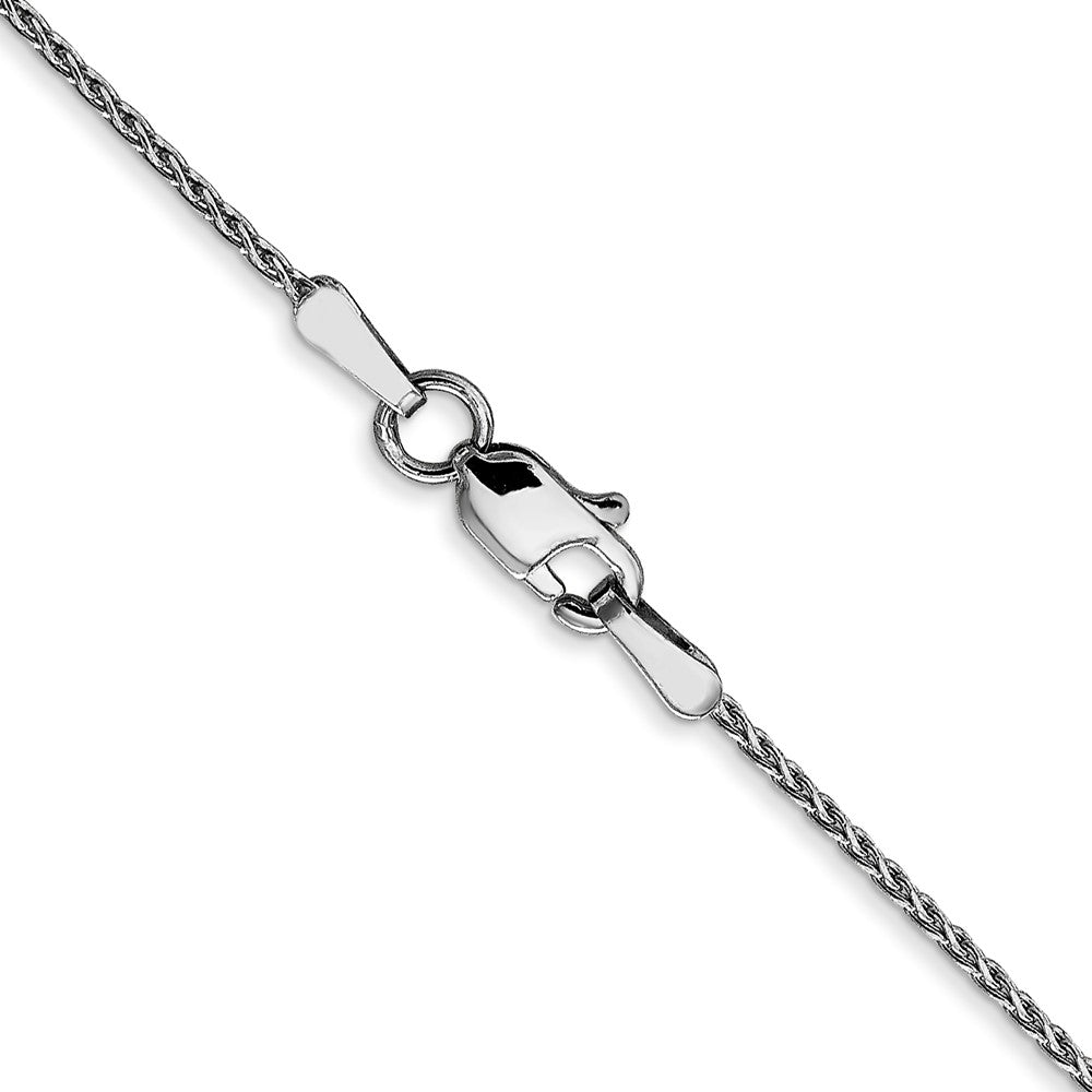 14K Weißgold 1.0mm Diamantiert Weizen Halskette