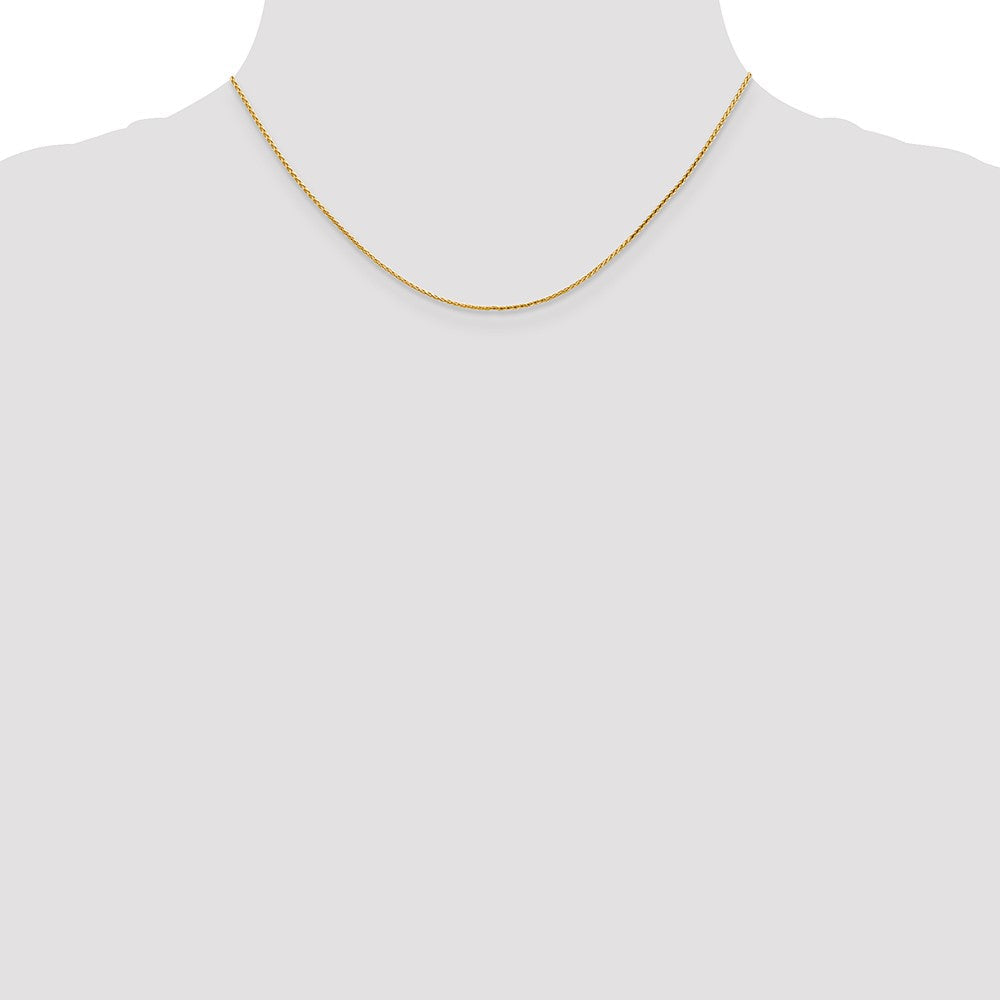 14K 1.0mm Diamantiert Weizen Halskette