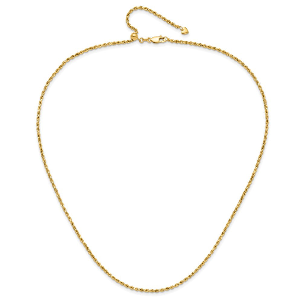 22 Zoll 14K Verstellbar 2mm Diamantiert Kordel Halskette