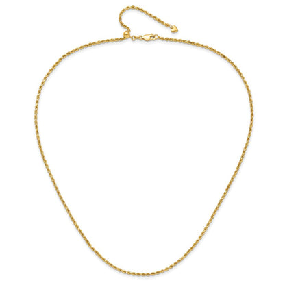 22 Zoll 14K Verstellbar 2mm Diamantiert Kordel Halskette