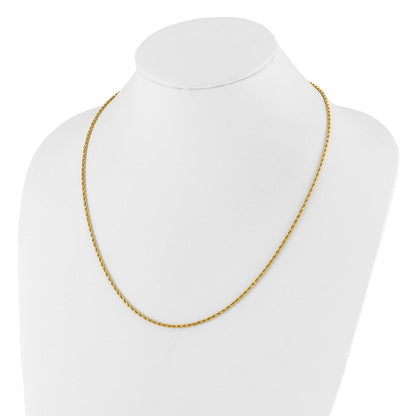 22 Zoll 14K Verstellbar 2mm Diamantiert Kordel Halskette