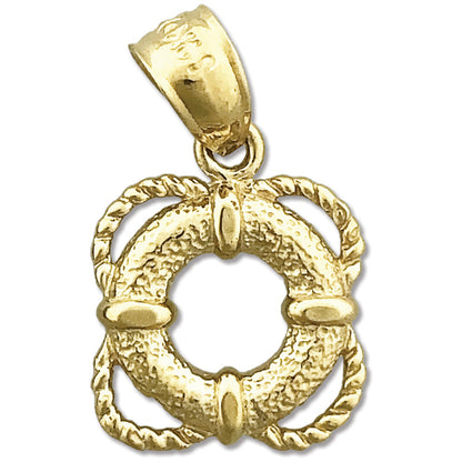 14K Gold Rettungsring-Charm