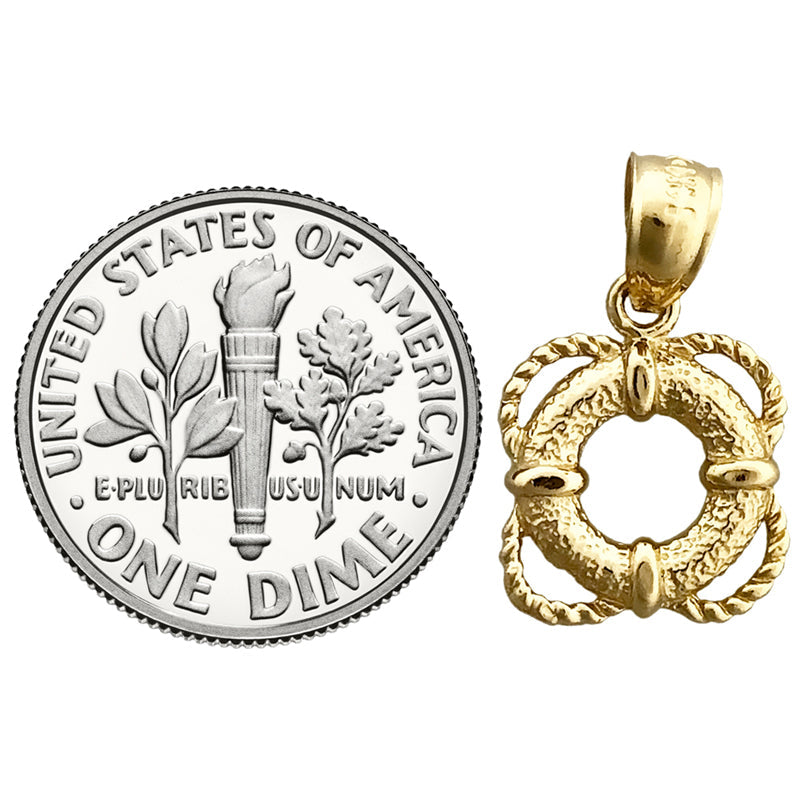 14K Gold Rettungsring-Charm