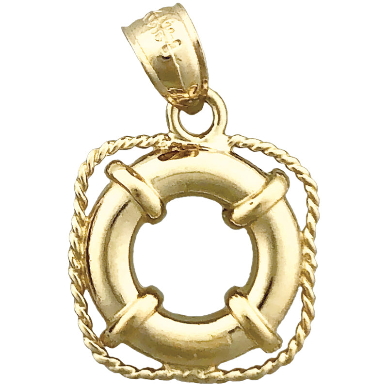 14K Gold Rettungsring-Charm (Schiffsmotiv)