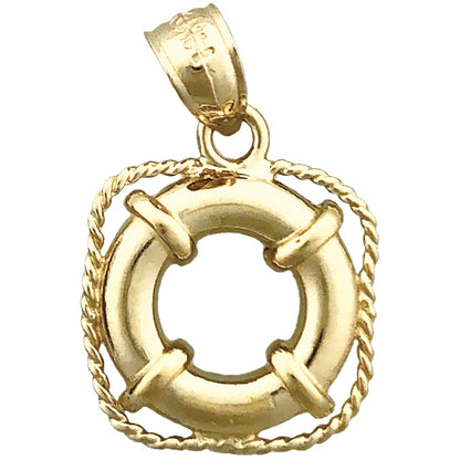 14K Gold Rettungsring-Charm (Schiffsmotiv)