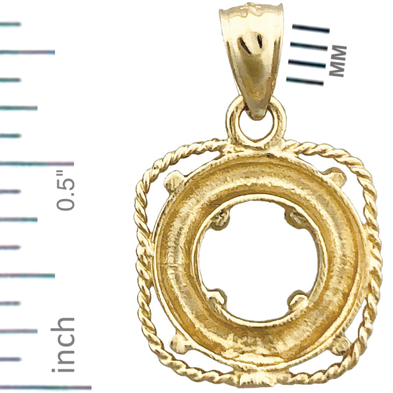 14K Gold Rettungsring-Charm (Schiffsmotiv)