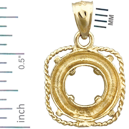 14K Gold Rettungsring-Charm (Schiffsmotiv)
