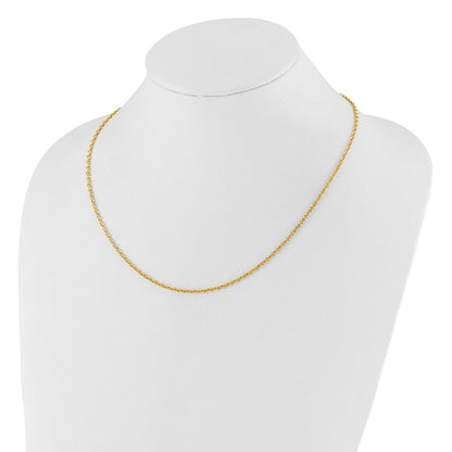 14K Verstellbar 2.5mm Halbmassiv Diamantiert Ankerkette Halskette