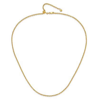 14K Verstellbar 2.5mm Halbmassiv Diamantiert Ankerkette Halskette
