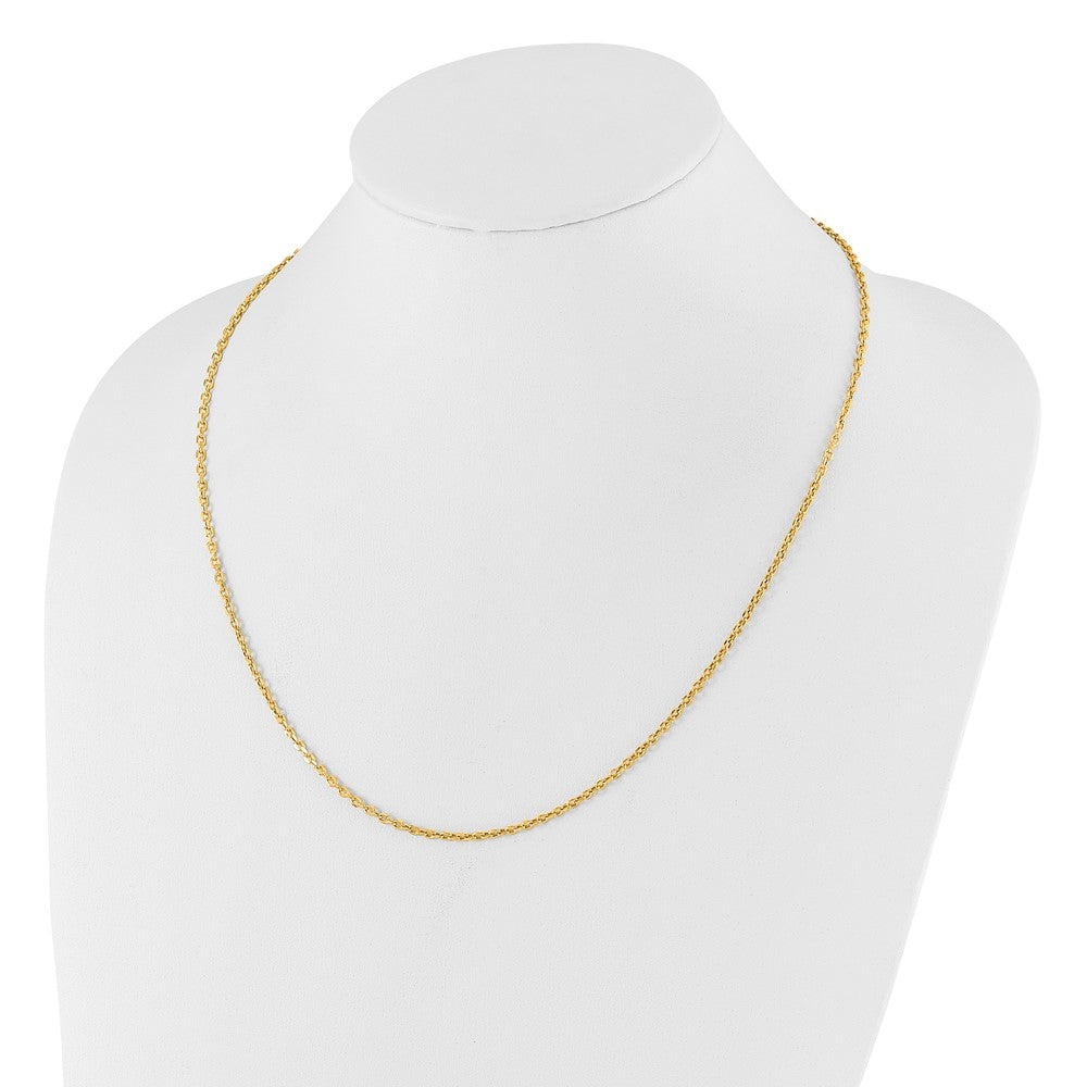 14K Verstellbar 2.5mm Halbmassiv Diamantiert Ankerkette Halskette