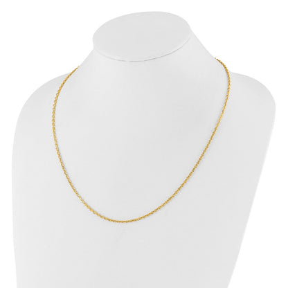 14K Verstellbar 2.5mm Halbmassiv Diamantiert Ankerkette Halskette