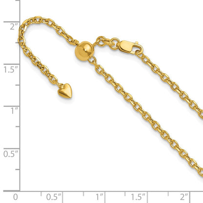14K Verstellbar 2.5mm Halbmassiv Diamantiert Ankerkette Halskette