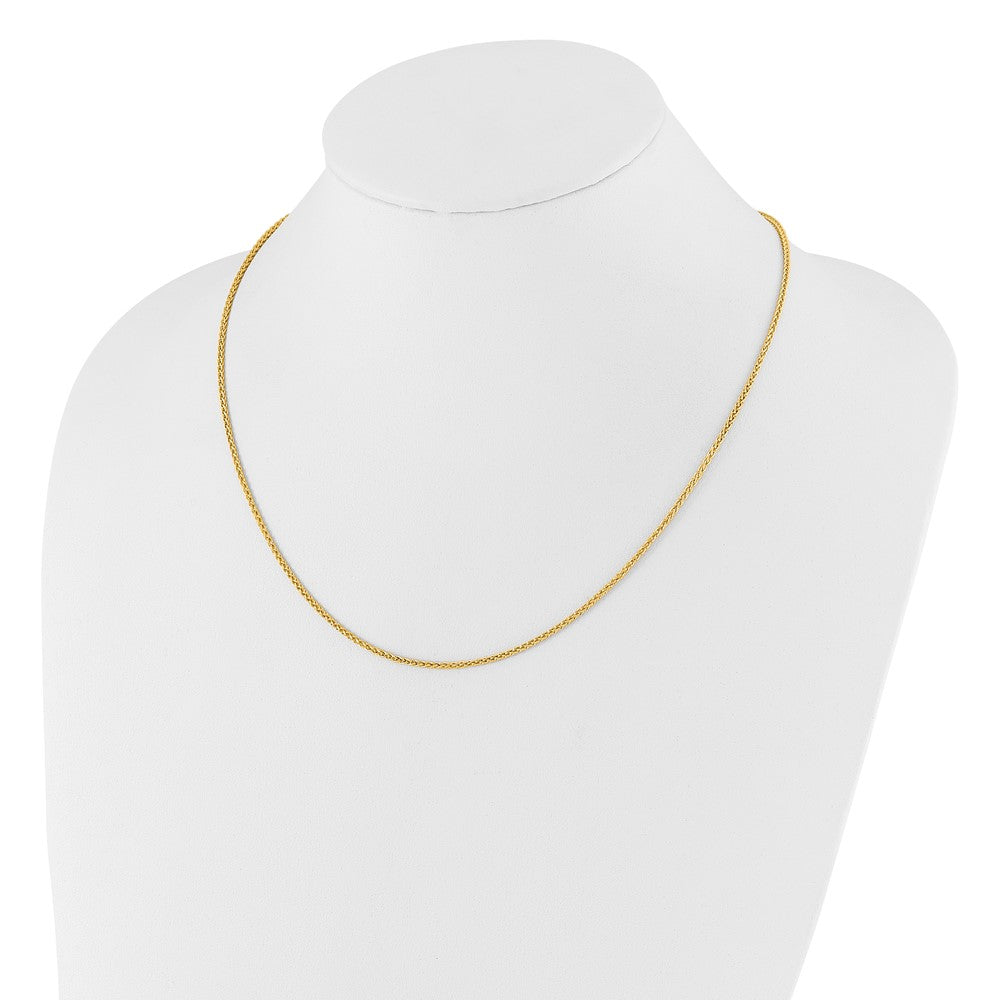 14K Verstellbar 1.6mm Halbmassiv Ährenkette Halskette