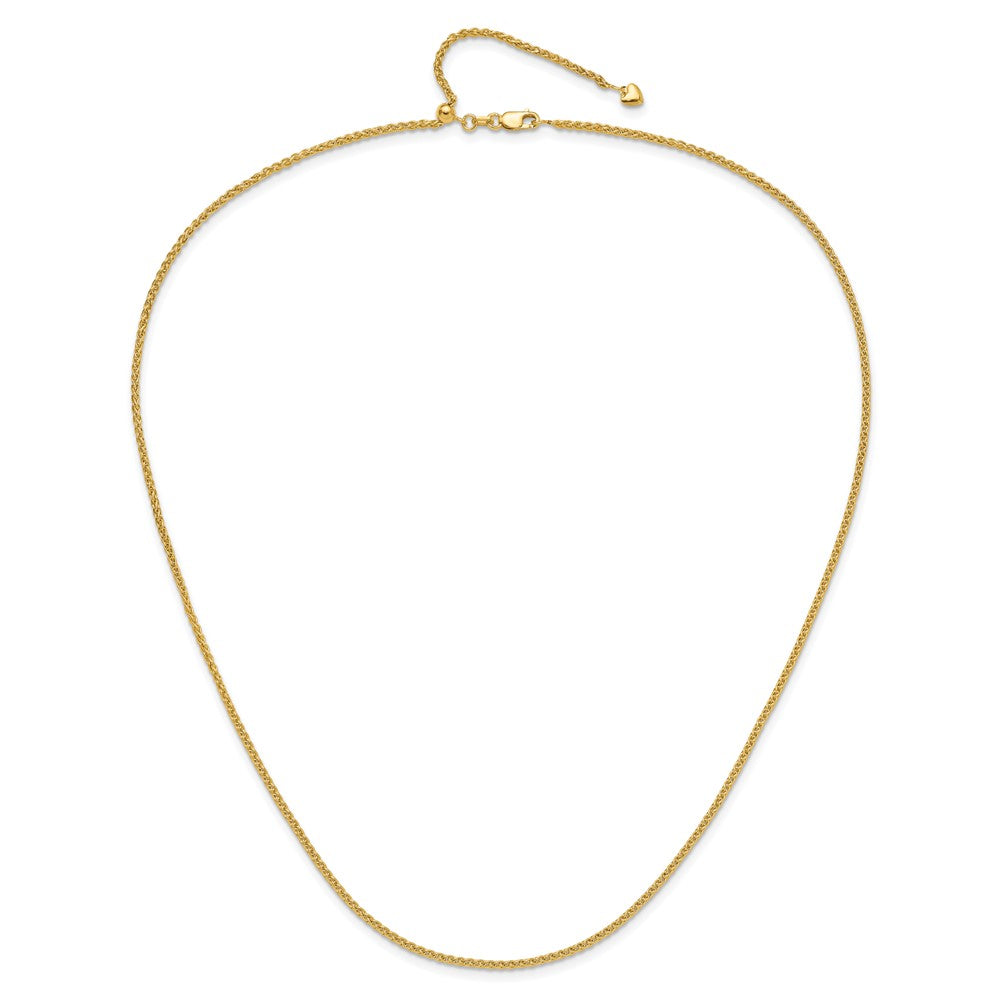 14K Verstellbar 1.6mm Halbmassiv Ährenkette Halskette