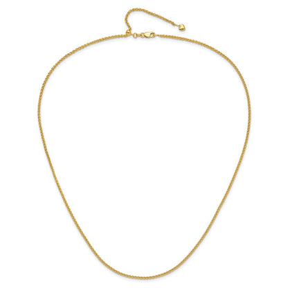 14K Verstellbar 1.6mm Halbmassiv Ährenkette Halskette