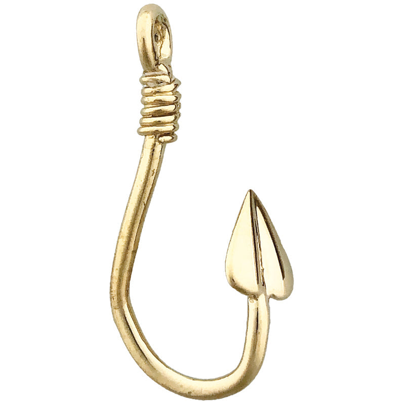14K Gold 3D-Angelhaken-Gleitanhänger