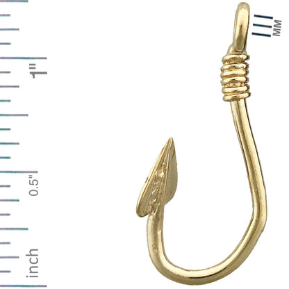 14K Gold 3D-Angelhaken-Gleitanhänger