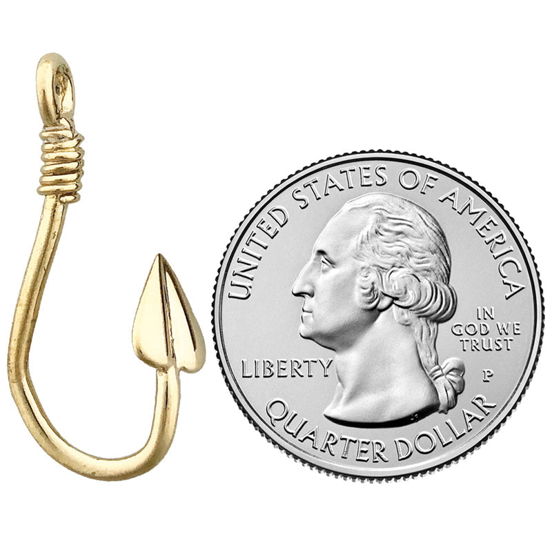 14K Gold 3D-Angelhaken-Gleitanhänger