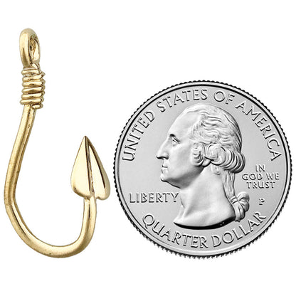 14K Gold 3D-Angelhaken-Gleitanhänger