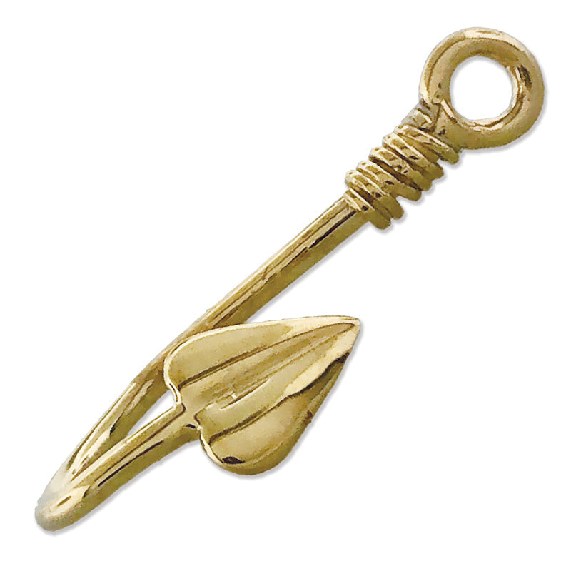 14K Gold 3D-Angelhaken-Gleitanhänger
